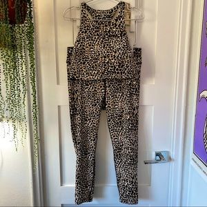 Outdoor Voices cheetah leopard print 7/8 leggings sz XL sports bra sz L RARE 🐆